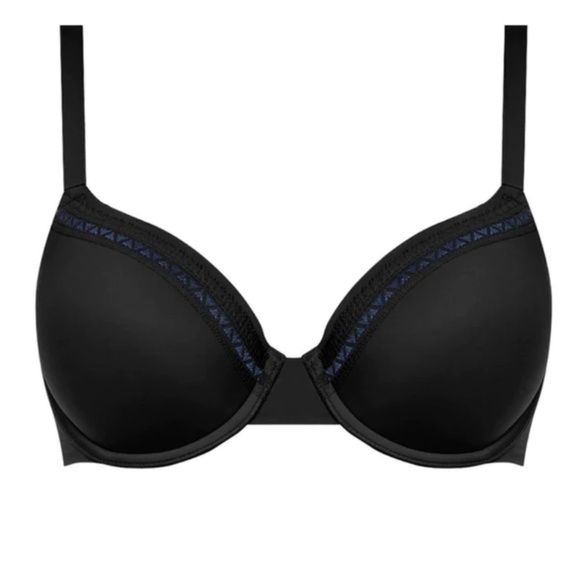 Wacoal Underwire Perfect Primer Contour Bra - Black and Blue - Size 36DD - Picture 1 of 10